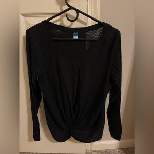 Old Navy Black Twist Front Long Sleeve Maternity Top - Small